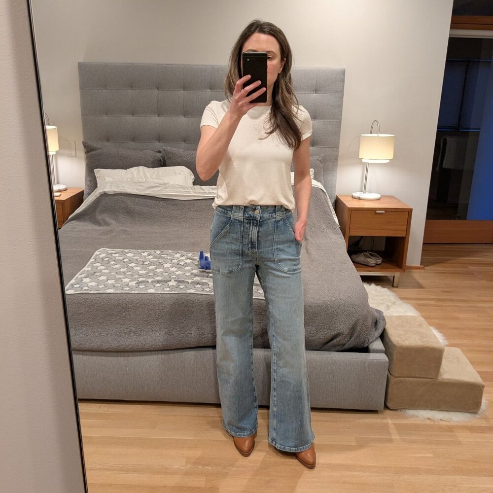 NWOT Frame Modern Pocket Carpenter Wide Leg Jeans Size 25